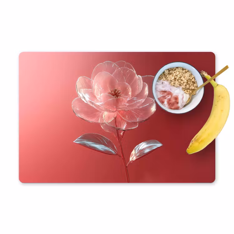 Tovaglietta in vinile - Ornato - Fiore - Rosa - Occhiali — 1