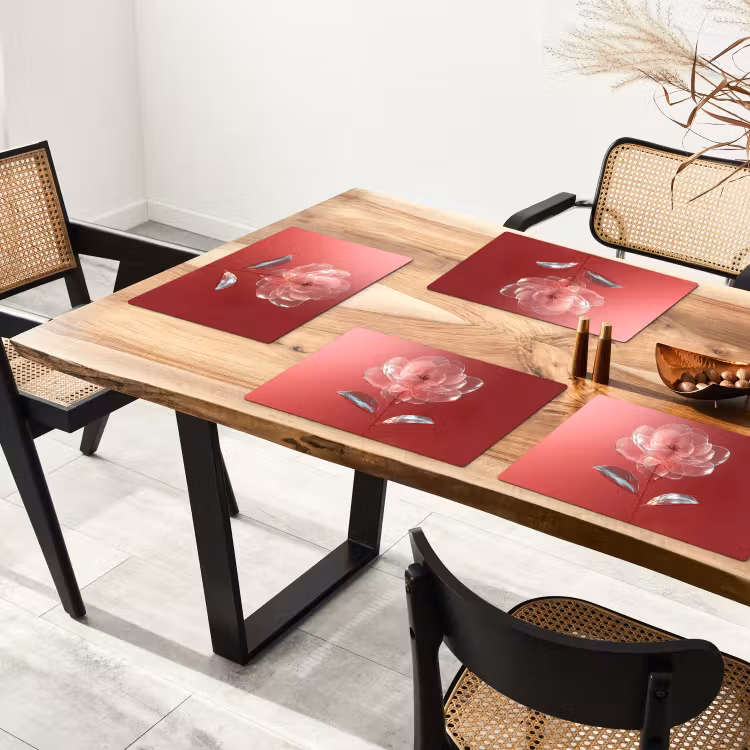 Tovaglietta in vinile - Ornato - Fiore - Rosa - Occhiali — 4