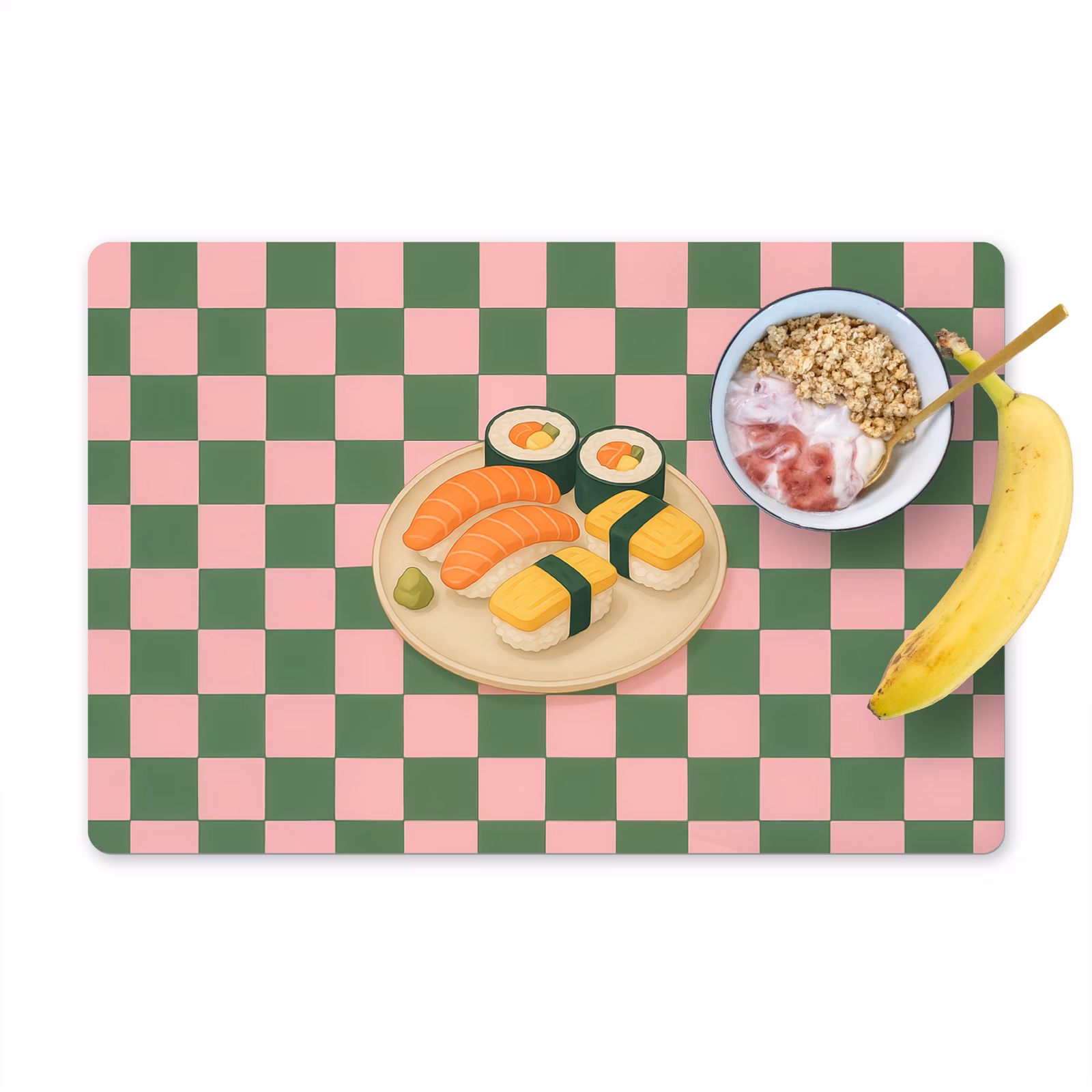 Tovagliette - Sushi - Piatto - Bloccato - Verde — 1