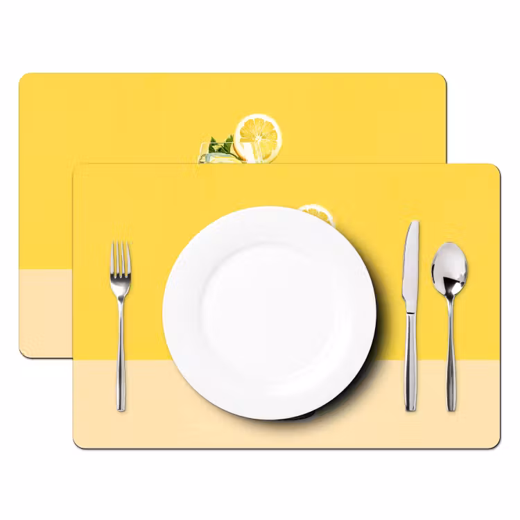 Tovagliette - Bicchiere da vino - Limone - Giallo - Minimalista — 2
