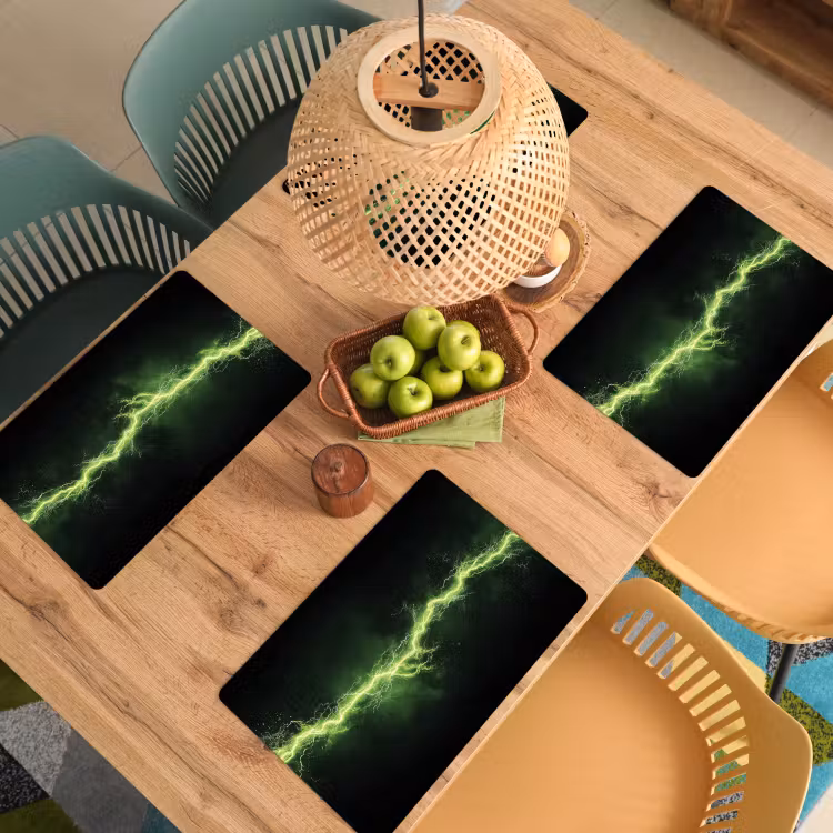 Tovagliette - Elettricità - Linea - Scintille - Verde — 3