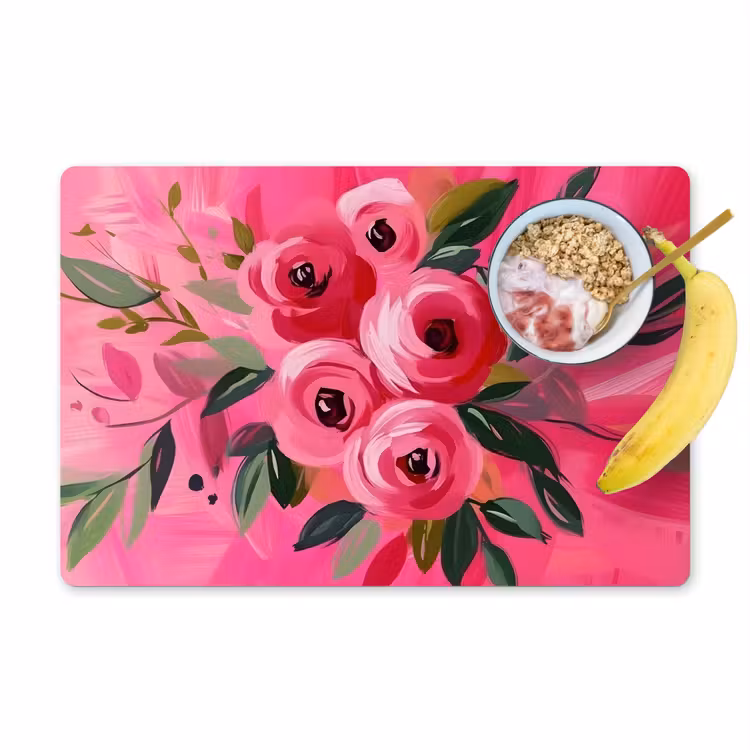 Tovaglietta in vinile - Fiori - Vernice - Rosa — 1