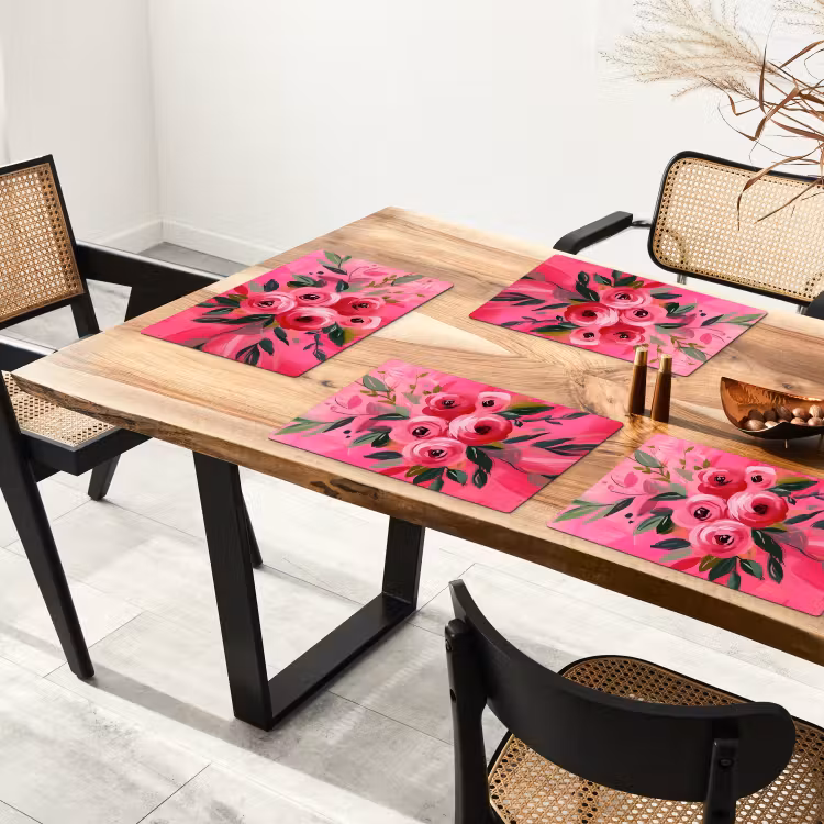 Tovaglietta in vinile - Fiori - Vernice - Rosa — 4