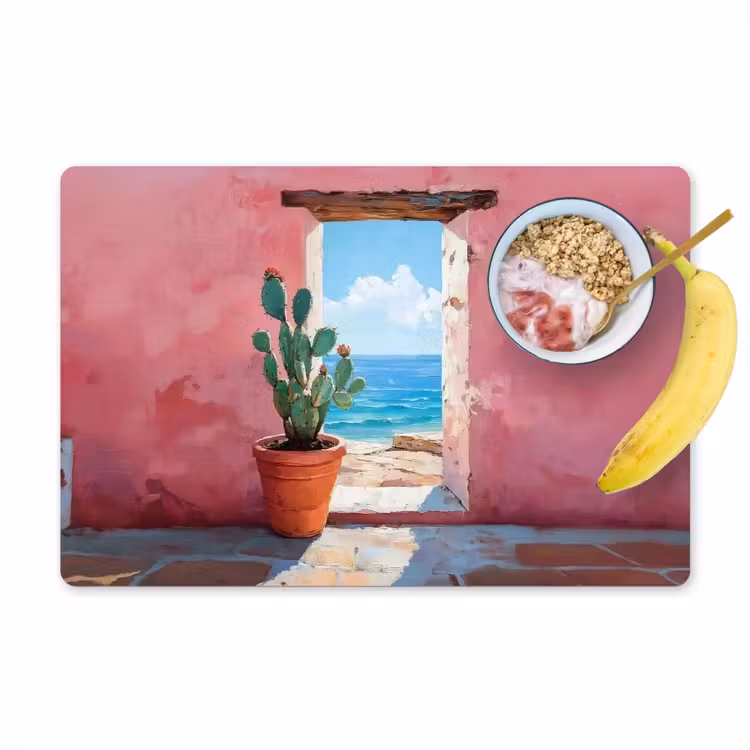 Tovaglietta in vinile - Mare - Rosa - Cactus — 1