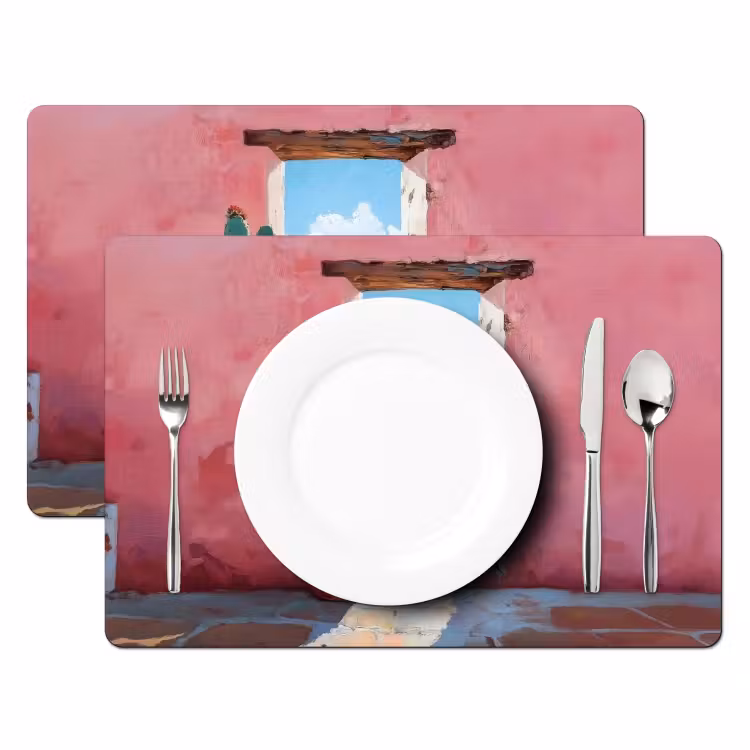 Tovaglietta in vinile - Mare - Rosa - Cactus — 2