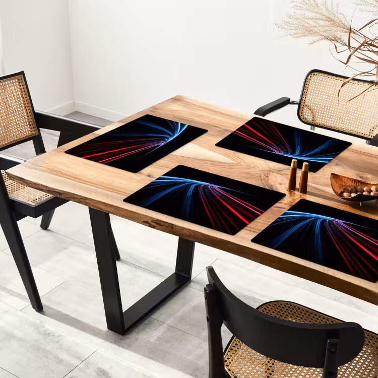 Tovagliette - Strisce - Curvo - Blu — 4