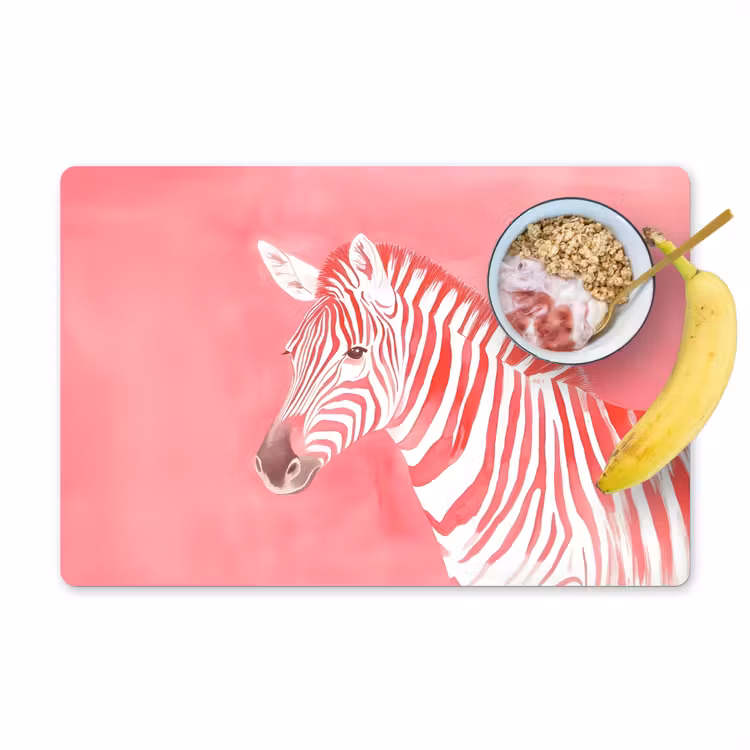 Tovaglietta in vinile - Zebra - Rosa - Vernice — 1