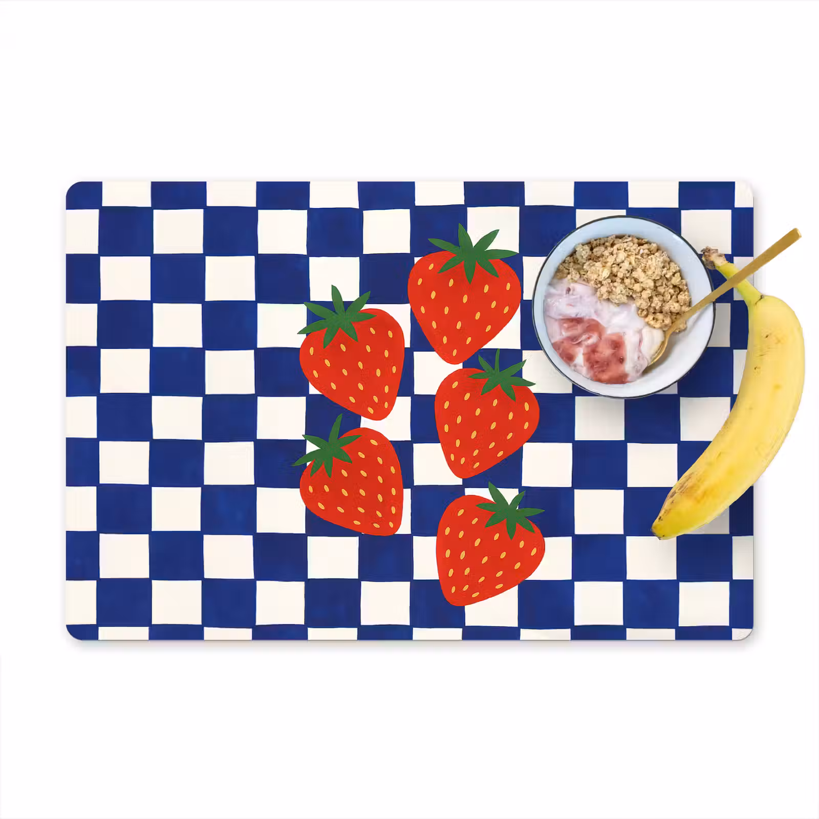 Tovagliette - Bloccato - Blu - Fragola — 1