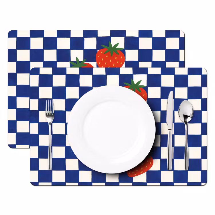 Tovagliette - Bloccato - Blu - Fragola — 2
