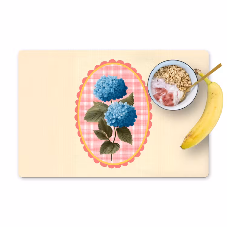 Tovagliette - Fiori - Blu - Elenco - Foglie — 1