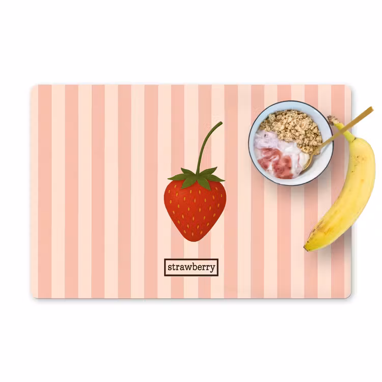 Tovagliette - Fragola - Strisce - Minimalista - Rosso — 1
