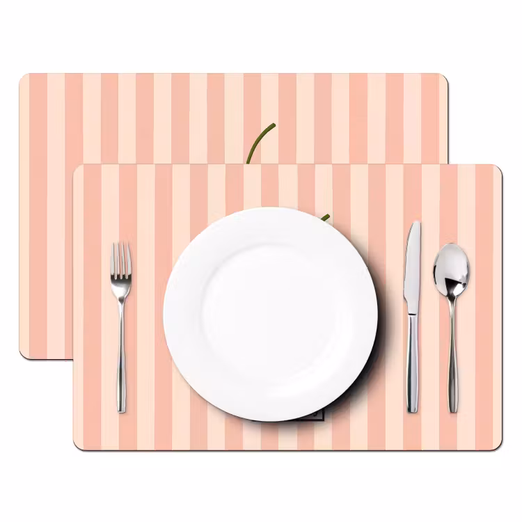 Tovagliette - Fragola - Strisce - Minimalista - Rosso — 2