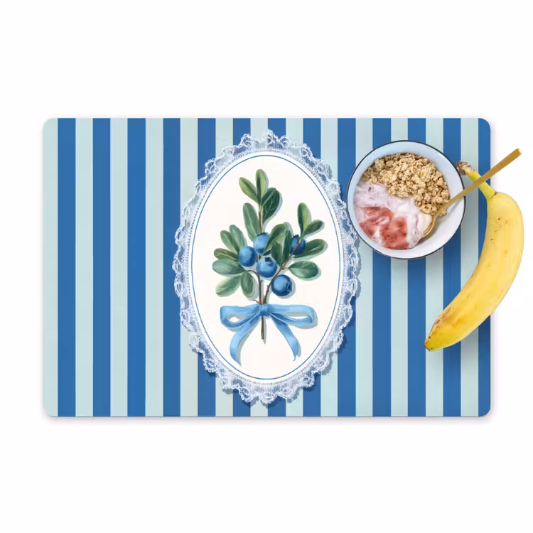 Tovagliette - Illustrazione - Bacche - Blu - Strisce — 1
