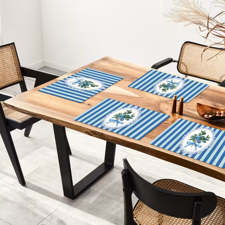 Tovagliette - Illustrazione - Bacche - Blu - Strisce — 4