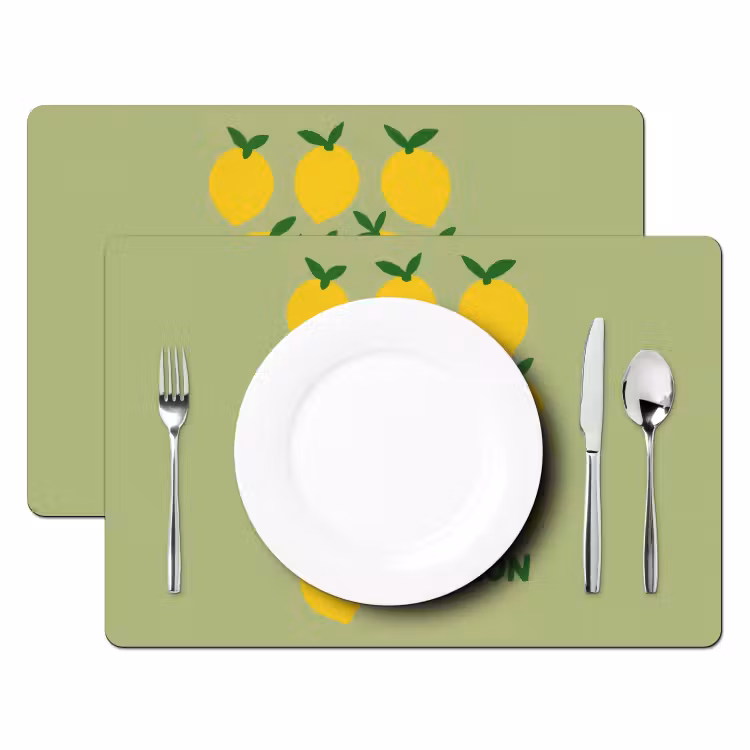 Tovagliette - Limoni - Foglie - Giallo - Motivo — 2