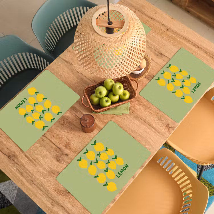 Tovagliette - Limoni - Foglie - Giallo - Motivo — 3