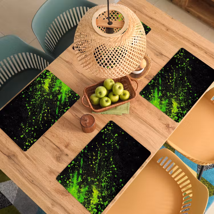 Tovagliette - Spruzzi - Verde - Caotico - Verde — 3