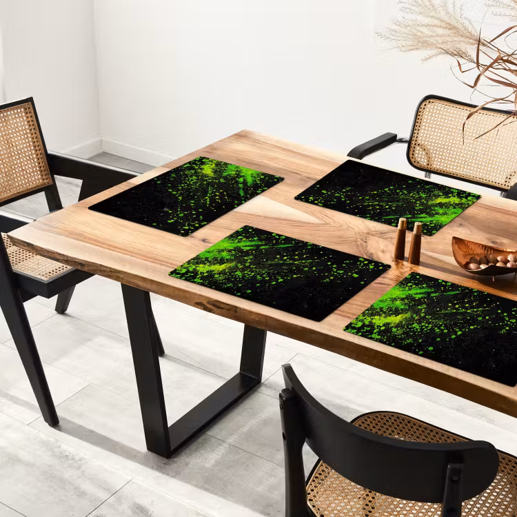 Tovagliette - Spruzzi - Verde - Caotico - Verde — 4