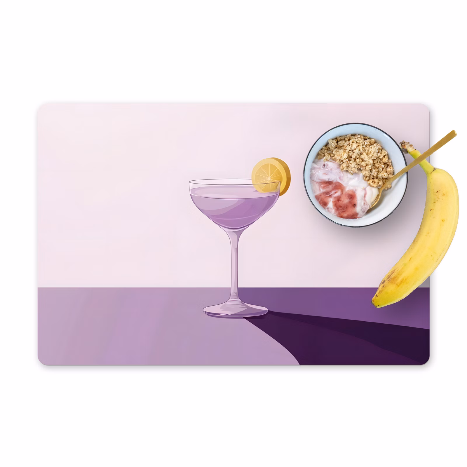 Tovaglietta in vinile - Cocktail - Viola - Minimalista - Limone — 1