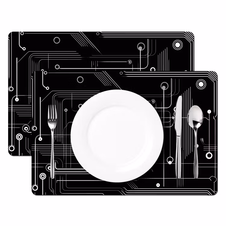 Tovagliette - Astratto - Linee - Cerchi - Nero — 2