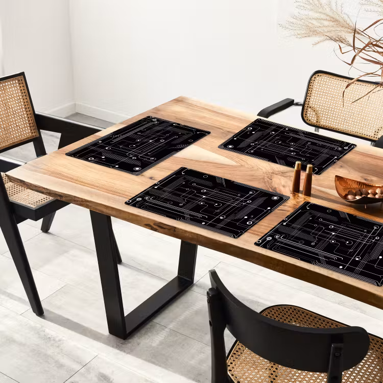 Tovagliette - Astratto - Linee - Cerchi - Nero — 4