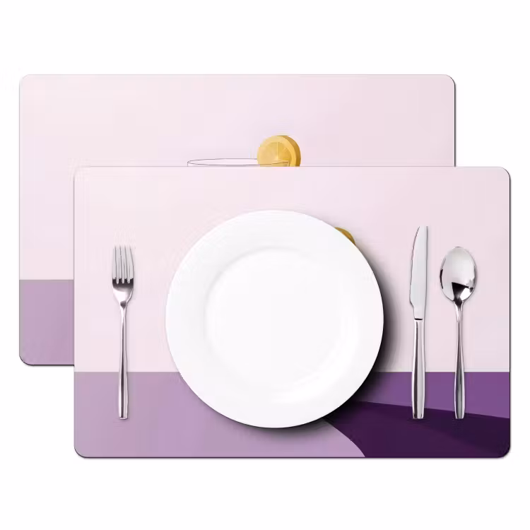 Tovaglietta in vinile - Cocktail - Viola - Minimalista - Limone — 2