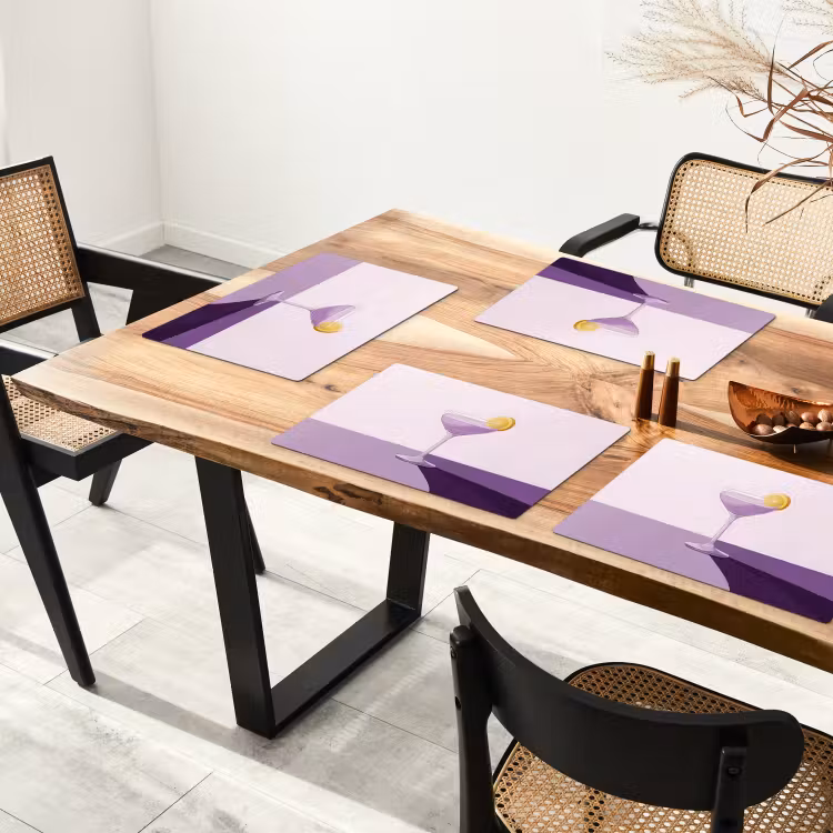 Tovaglietta in vinile - Cocktail - Viola - Minimalista - Limone — 4