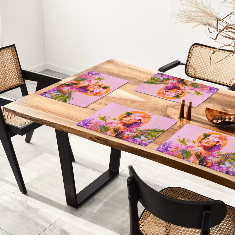 Tovaglietta in vinile - Donna - Astratto - Cerchio - Fiori — 4