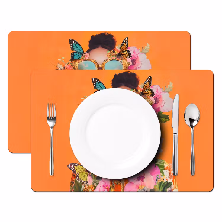 Tovaglietta in vinile - Farfalle - Donna - Occhiali da sole - Colorati — 2