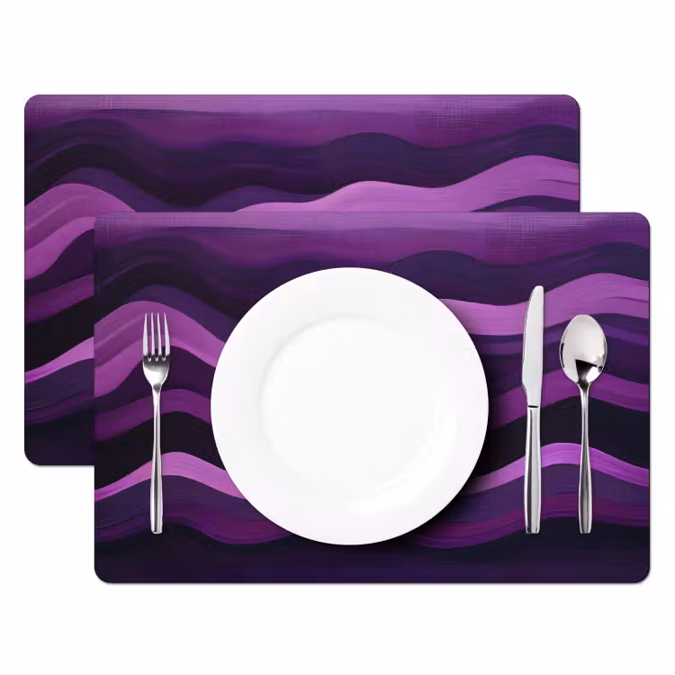 Tovaglietta in vinile - Linee - Onde - Viola - Astratto — 2