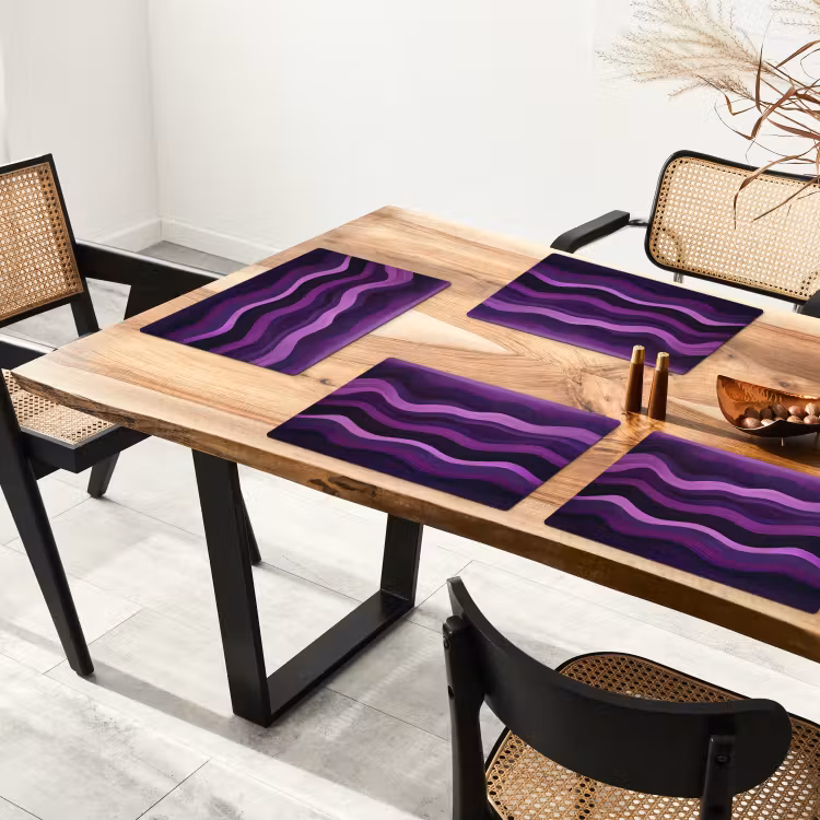 Tovaglietta in vinile - Linee - Onde - Viola - Astratto — 4