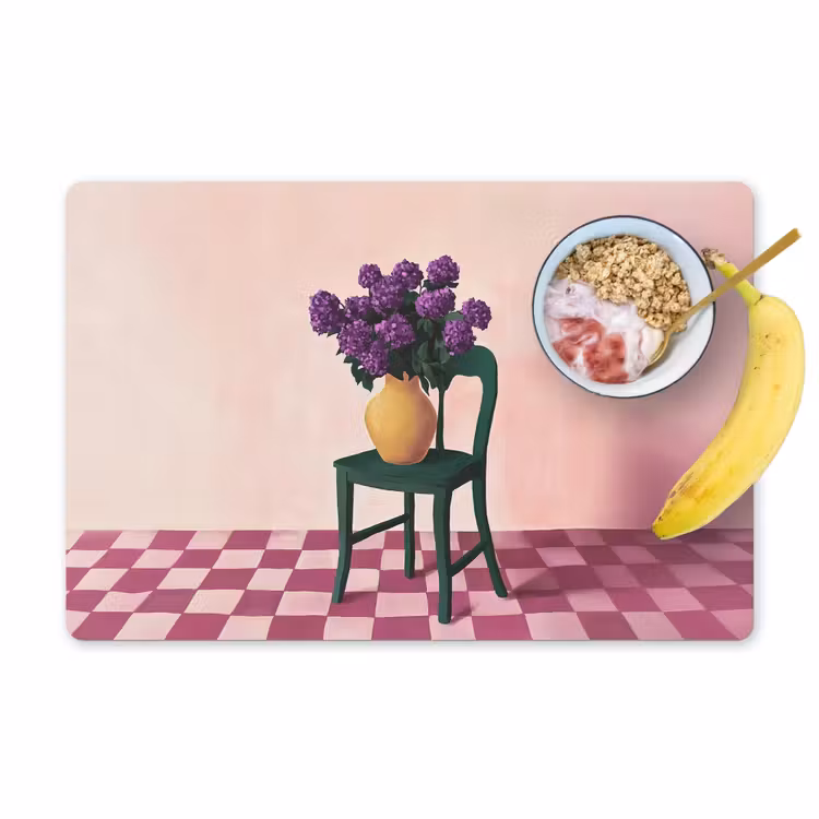 Tovaglietta in vinile - Sedia - Vaso - Fiori - Bloccato — 1