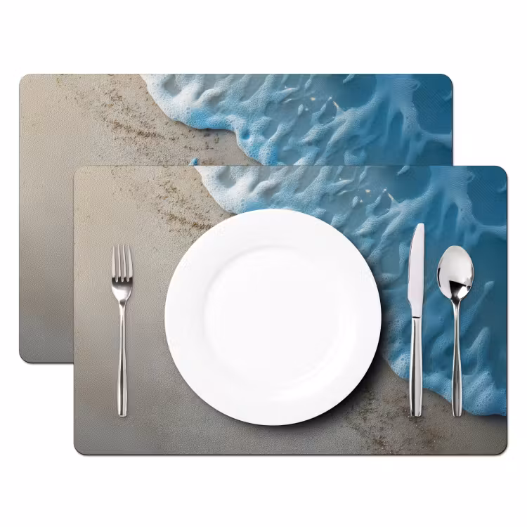 Tovaglietta in vinile - Stella marina - Sabbia - Mare - Blu — 2