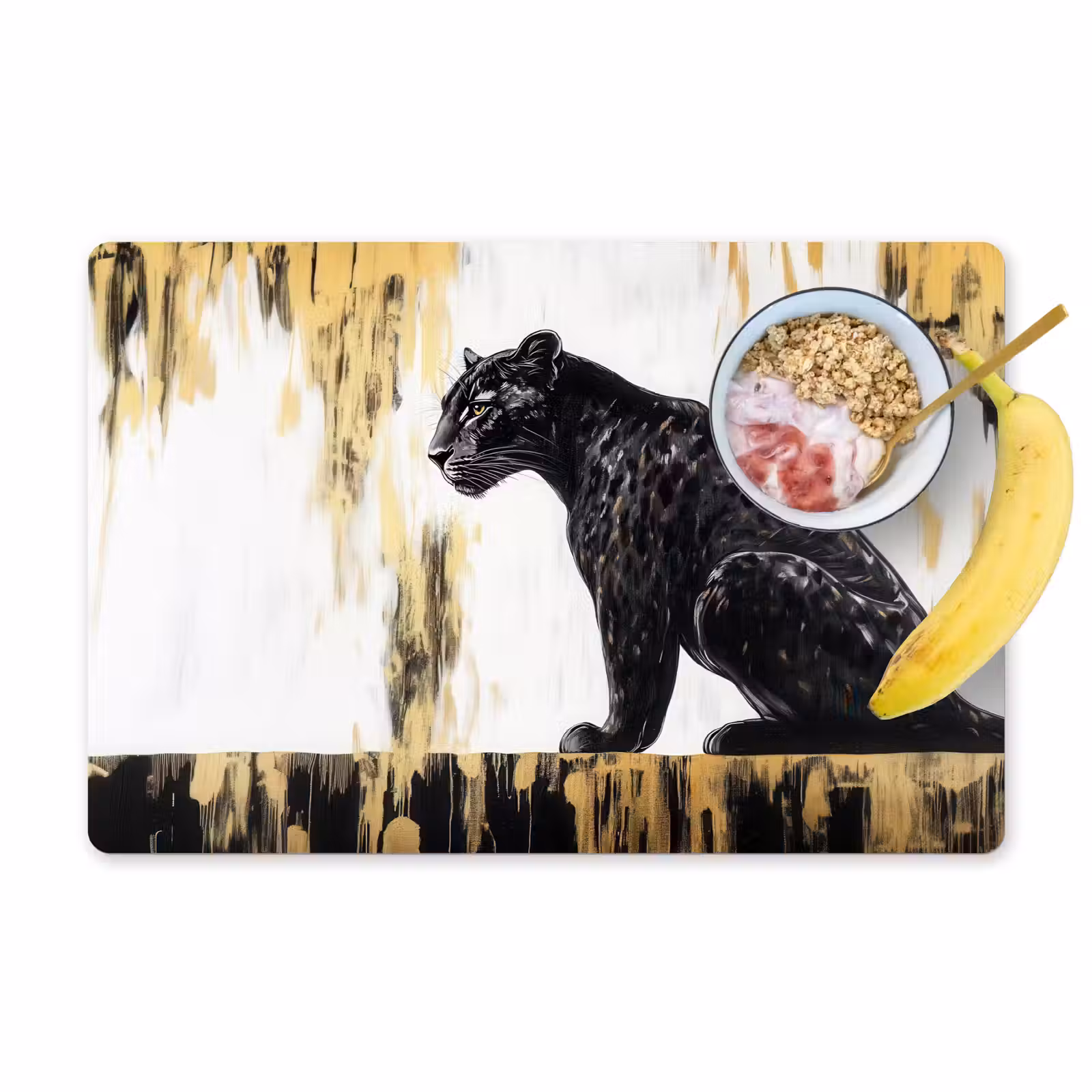 Tovaglietta in vinile - Pantera - Nero - Astratto - Oro — 1