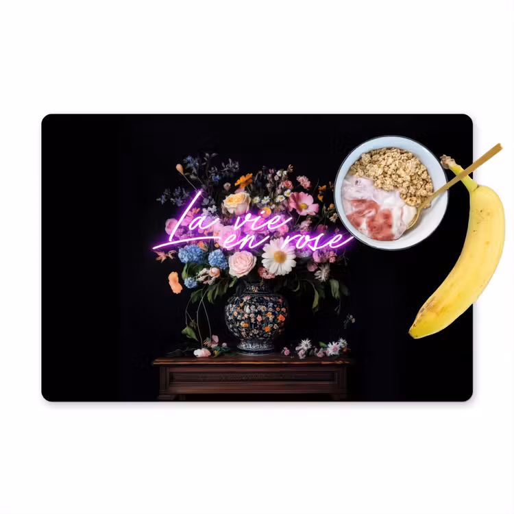 Tovaglietta in vinile - Neon - Vaso - Fiori — 1
