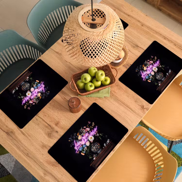 Tovaglietta in vinile - Neon - Vaso - Fiori — 3