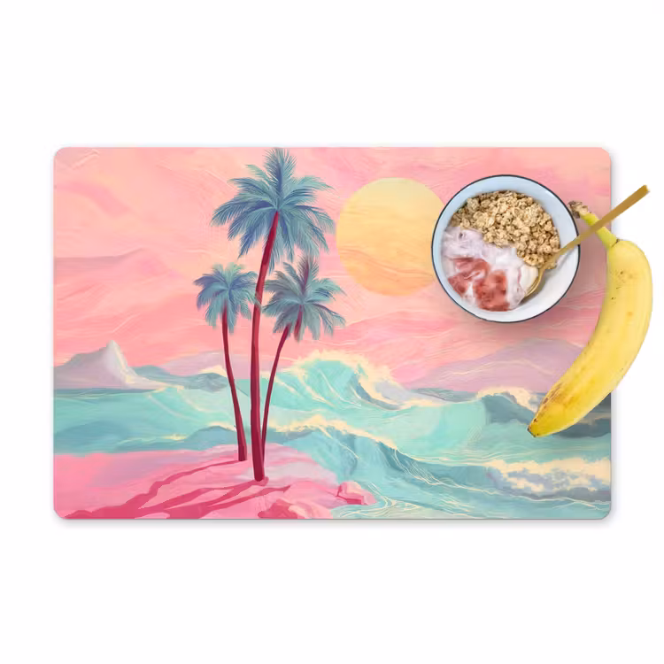 Tovaglietta in vinile - Palme - Onde - Mare — 1