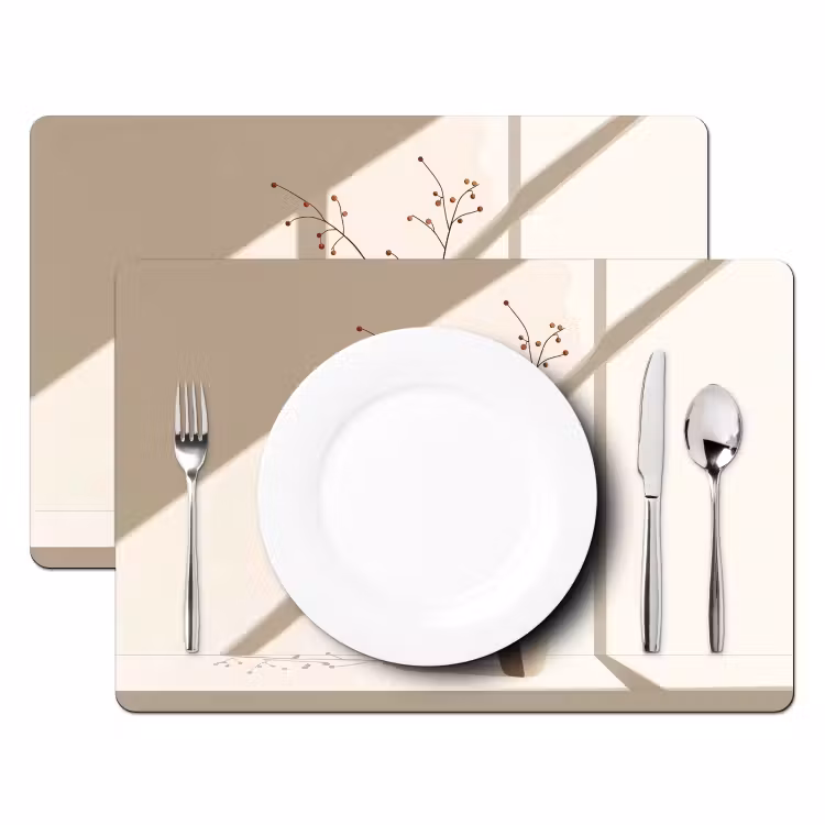Tovaglietta in vinile - Vaso - Rami - Bacche - Minimalista — 2
