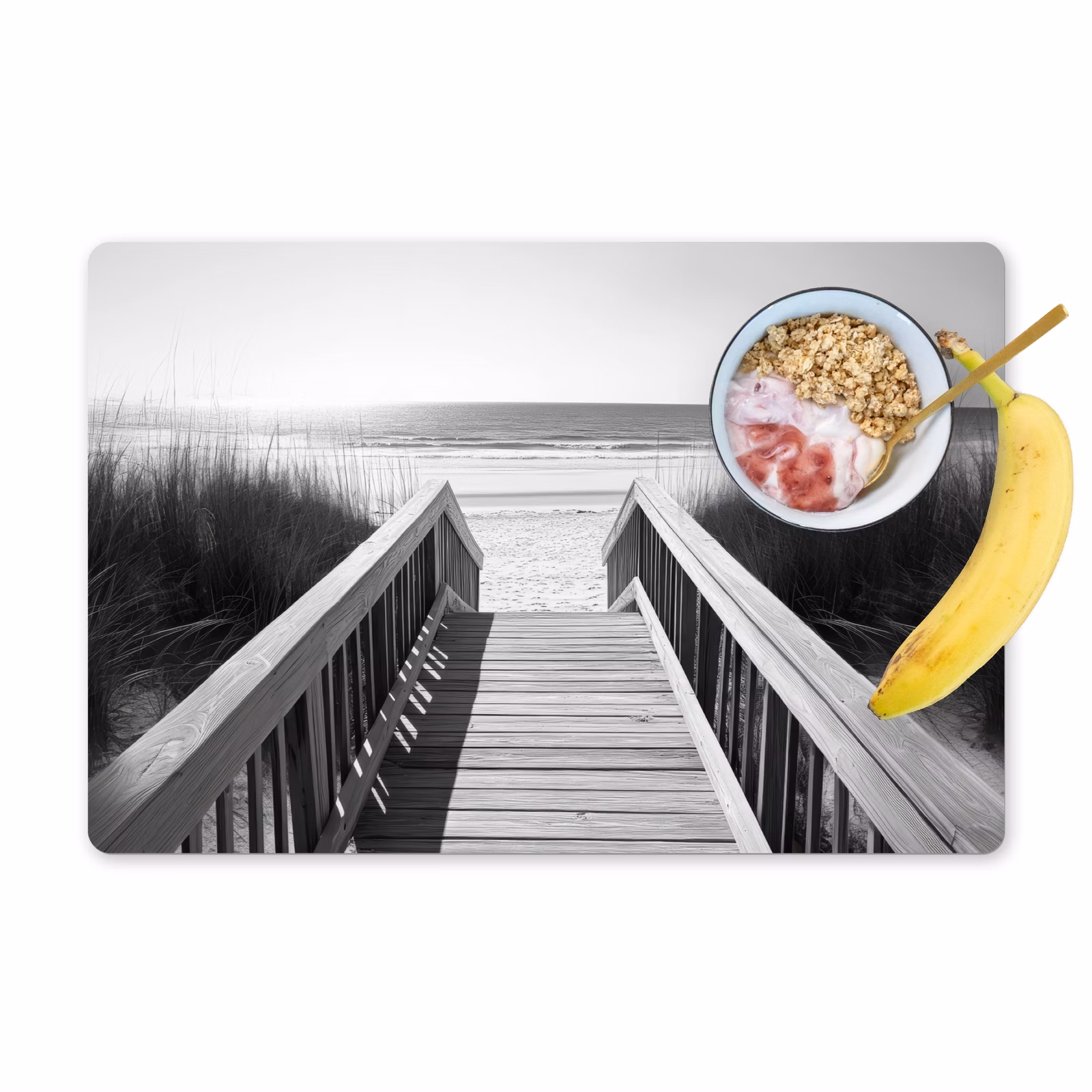 Tovaglietta in vinile - Passerella - Legno - Spiaggia - Mare — 1