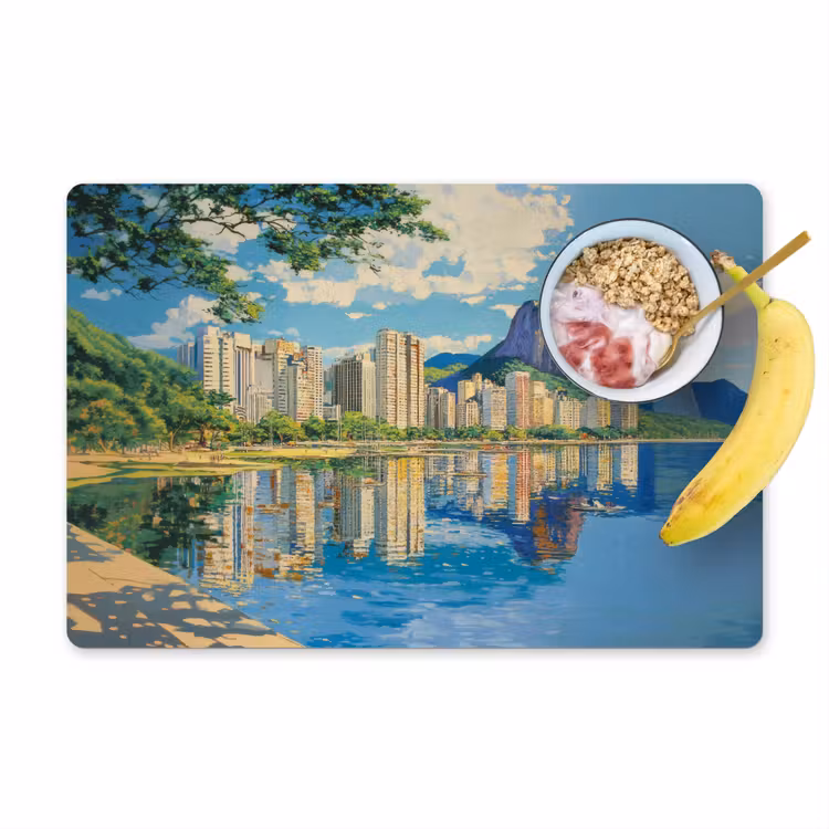 Tovaglietta in vinile - Montagna - Skyline - Spiaggia - Acqua — 1