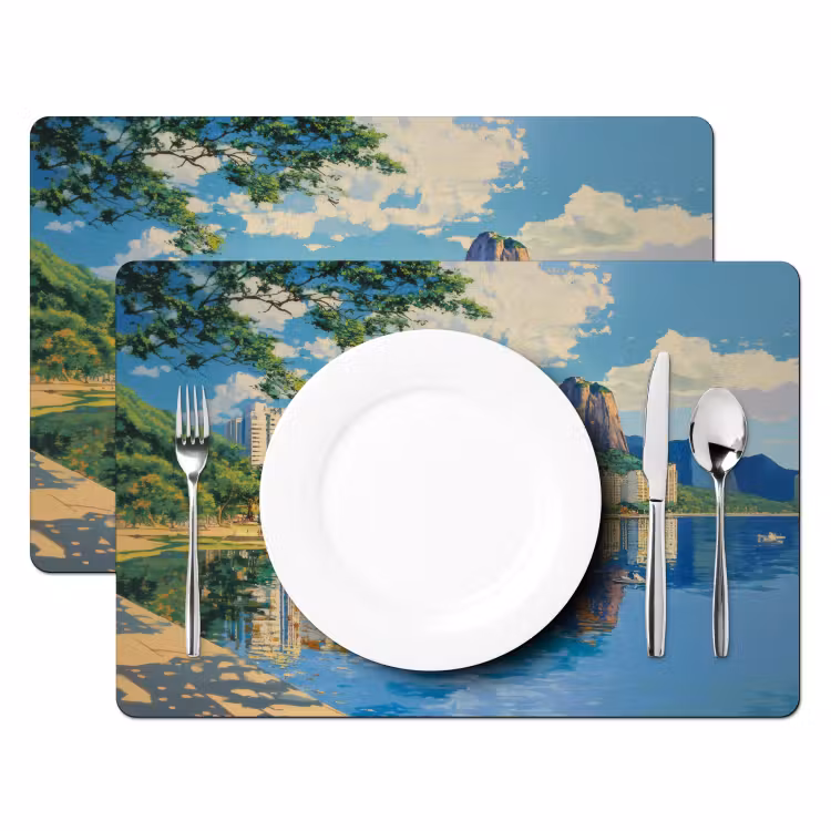 Tovaglietta in vinile - Montagna - Skyline - Spiaggia - Acqua — 2