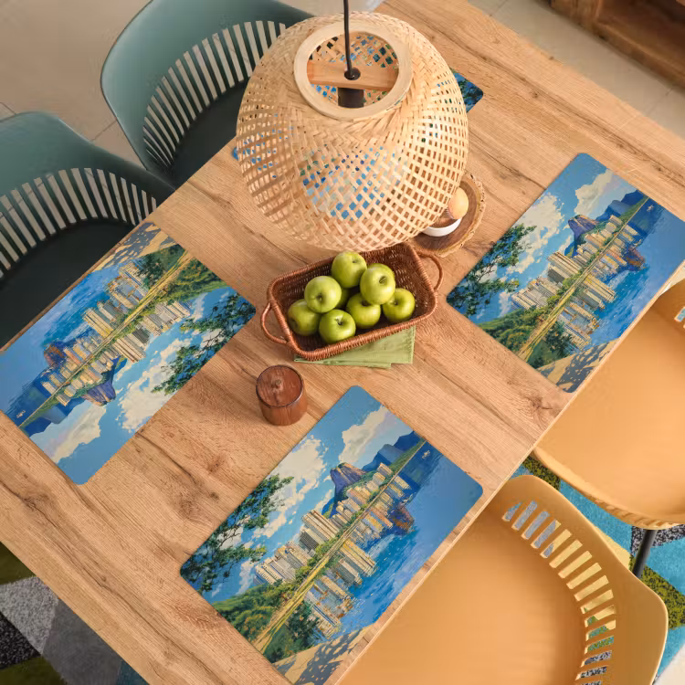 Tovaglietta in vinile - Montagna - Skyline - Spiaggia - Acqua — 3