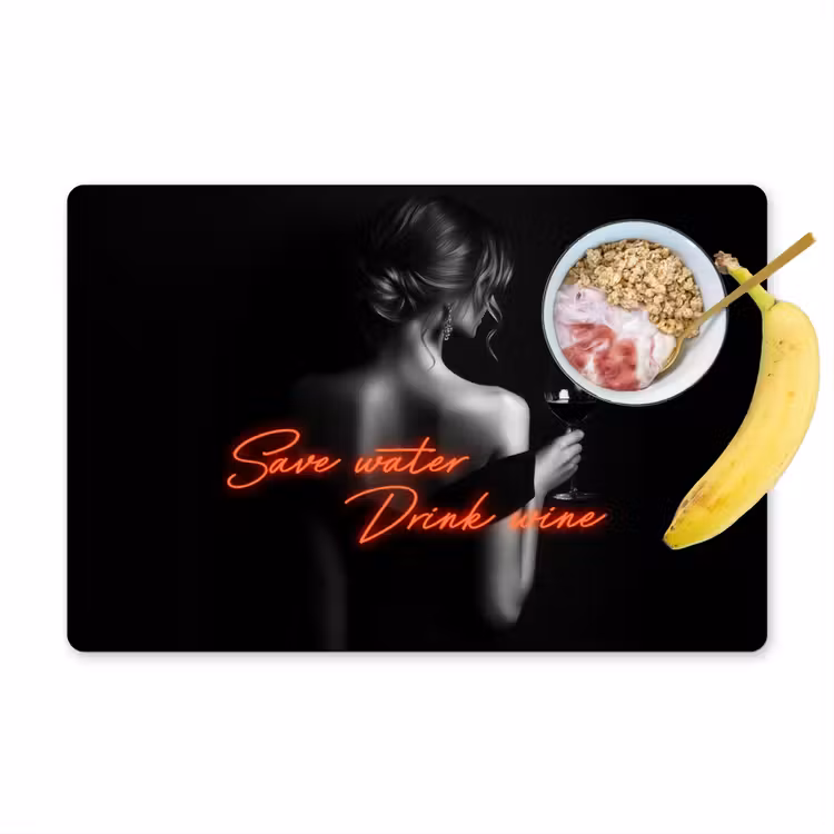 Tovaglietta in vinile - Vino - Donna - Neon - Citazione — 1