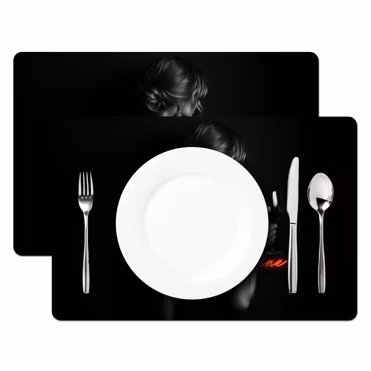 Tovaglietta in vinile - Vino - Donna - Neon - Citazione — 2