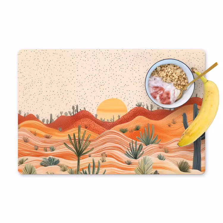 Tovaglietta in vinile - Paesaggio - Colline - Tramonto — 1