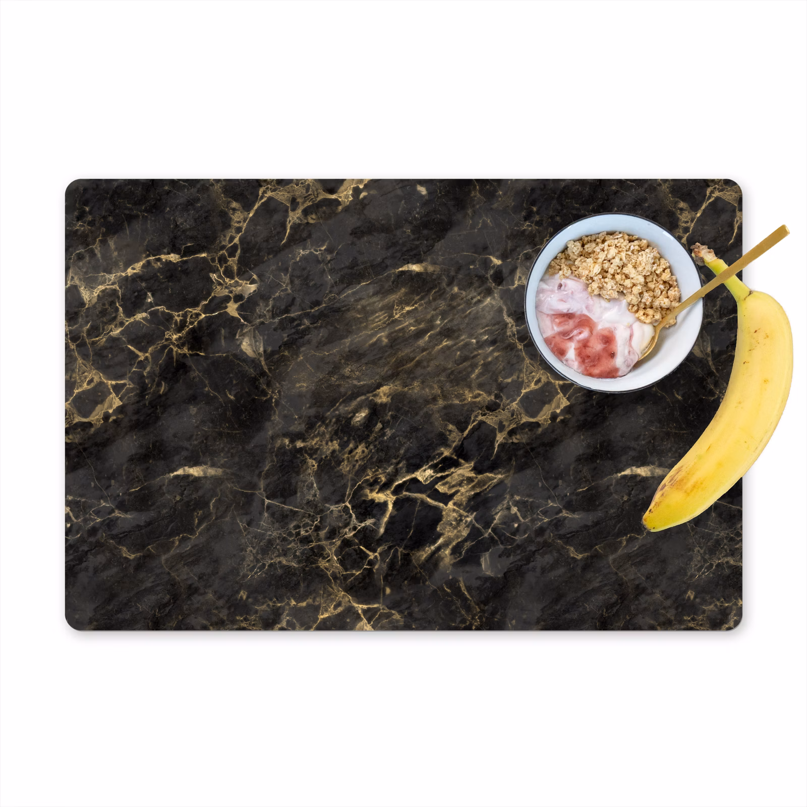 Tovaglietta in vinile - Nero - Marmo - Oro - Nerf — 1