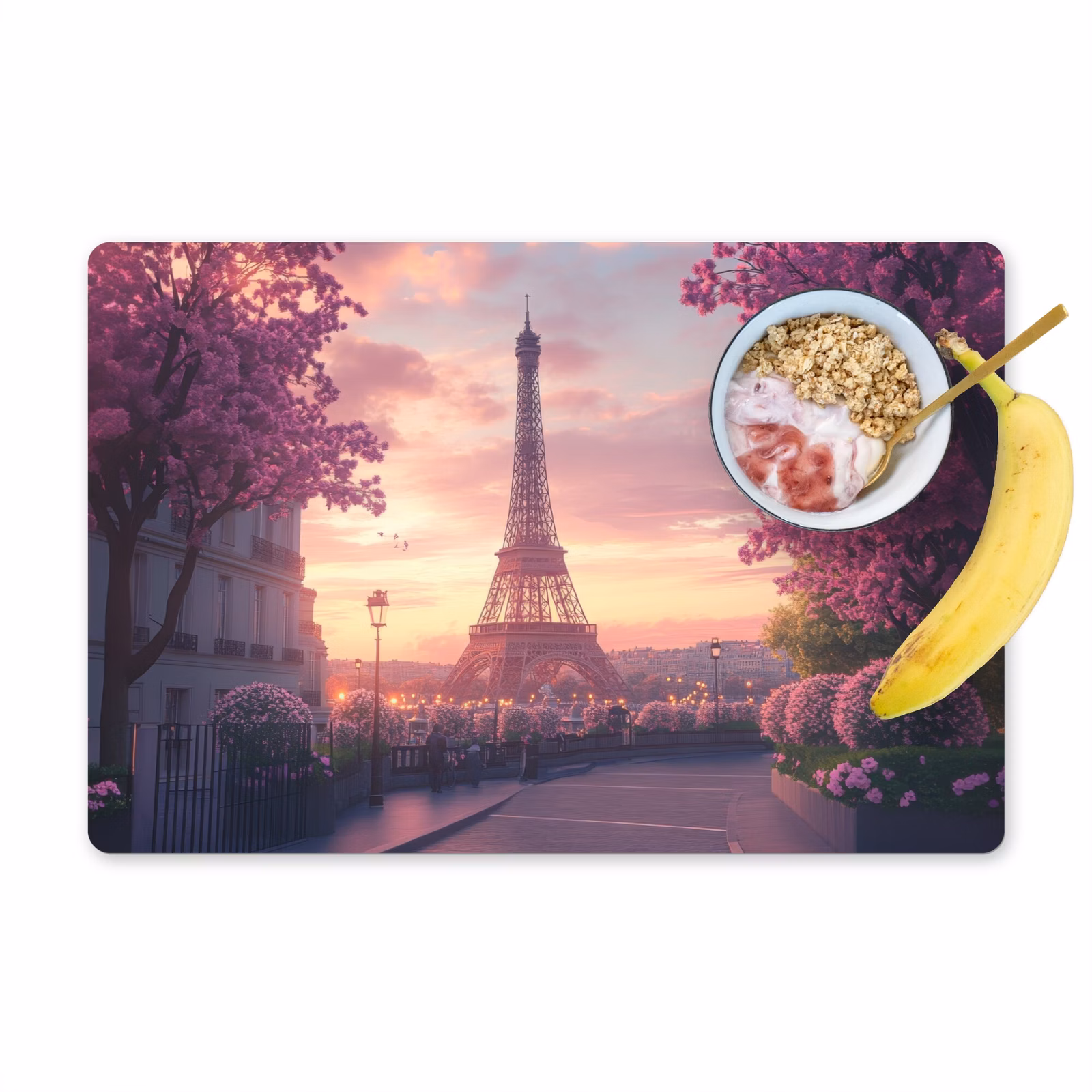 Tovaglietta in vinile - Torre Eiffel - Parigi - Rosa — 1