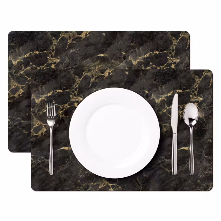 Tovaglietta in vinile - Nero - Marmo - Oro - Nerf — 2