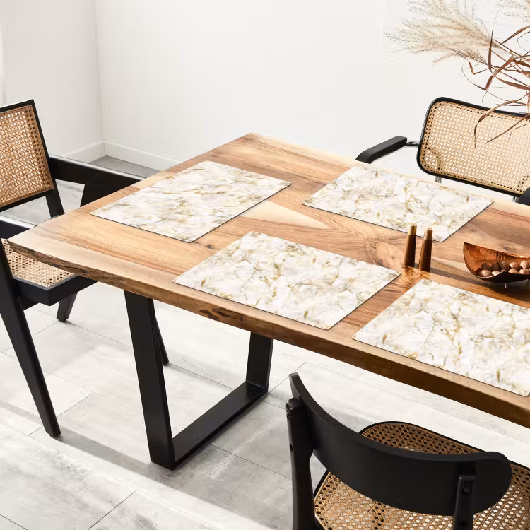 Tovaglietta in vinile - Oro - Luce - Grana - Marmo — 4