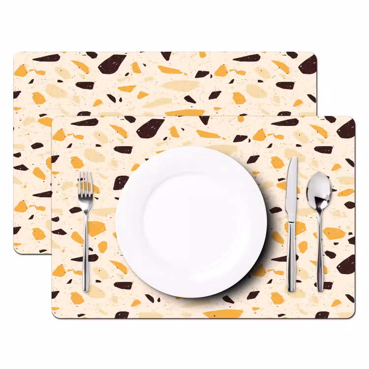 Tovaglietta in vinile - Terrazzo - Motivo - Giallo - — 2